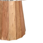 Table Ezerdian solid acacia wood in natural color and marble table top D150x76cm - Image 3