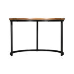 Coffee table Frina set 3 pieces mango wood in natural color and black metal leg - Image 5