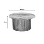 Coffee table Sergy set 2 pieces solid acacia wood in natural color and marble top - Image 5