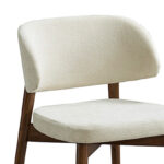 Siena chair rubberwood in walnut-ecru shade 48x50x81cm - Image 3