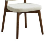 Siena chair rubberwood in walnut-ecru shade 48x50x81cm - Image 4