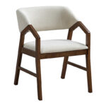 Фотелја Ливија гумено дрво во нијанса на орев и екру 47,5x54,5x78 см