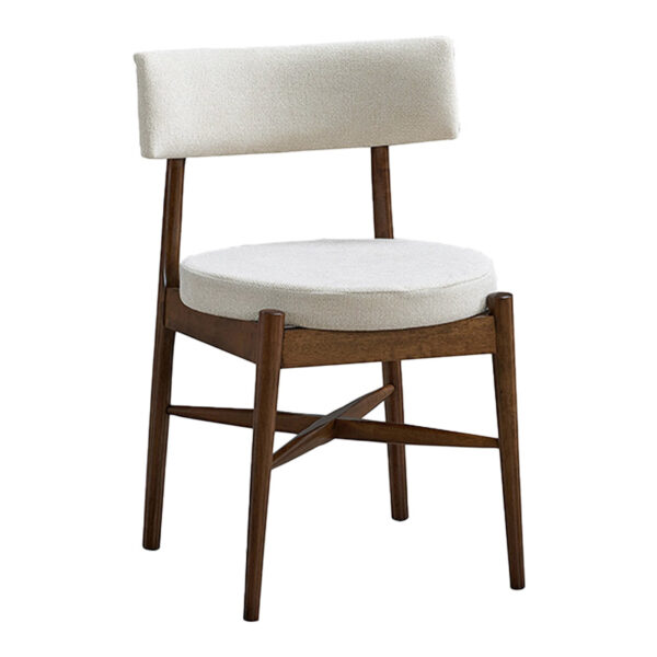 Raudi rubberwood chair in walnut-ecru shade 45.5x45.5x81cm