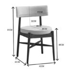 Raudi rubberwood chair in natural-beige shade 45.5x45.5x81cm - Слика 5