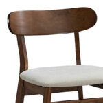 Cairo rubberwood chair in walnut-ecru shade 47x47x76cm - Слика 3