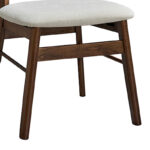 Cairo rubberwood chair in walnut-ecru shade 47x47x76cm - Слика 4