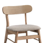 Cairo rubberwood chair in natural-beige shade 47x47x76cm - Image 3