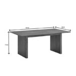 Eleganza mdf table in walnut shade 180x99x75.8cm - Image 3