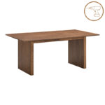Dining table set Eleganza-Livia set of 7 pieces mdf in walnut shade 180x99x75.8cm - Image 4