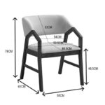 Dining table set Eleganza-Livia set of 7 pieces mdf in walnut shade 180x99x75.8cm - Image 6