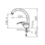 3580  chrome kitchen faucet folk - Image 2