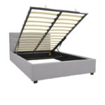 Molito velvet bed in gray shade with storage space 120x200cm - Слика 2