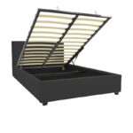 Molito anthracite velvet bed with storage space 120x200cm - Image 2