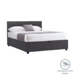 Molito anthracite velvet bed with storage space 120x200cm
