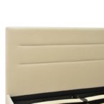 Molito velvet bed in ecru shade with storage space 120x200cm - Image 4