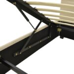 Molito velvet bed in ecru shade with storage space 120x200cm - Image 5