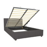 Molito bed in dark grey color fabric with storage space 120x200cm - Image 2