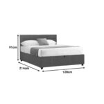 Molito bed in dark grey color fabric with storage space 120x200cm - Image 5