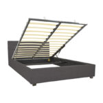 Molito bed in dark grey color fabric with storage space 160x200cm - Image 2