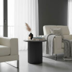 Dovel side table mdf in black shade D50x50cm