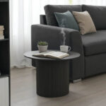 Dovel coffee table mdf in black shade D70x45cm