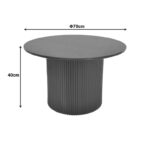 Dovel coffee table mdf in black shade D70x45cm - Image 5