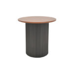 Dovel side table mdf in walnut -black shade D50x50cm - Image 2