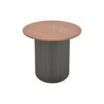 Dovel side table mdf in walnut -black shade D50x50cm - Image 3