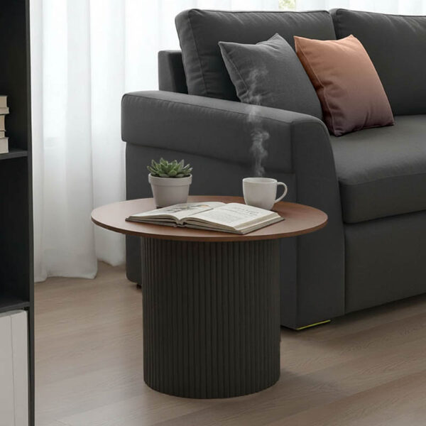 Dovel coffee table mdf in walnut-black shade D70x45cm