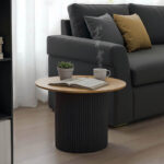 Dovel coffee table mdf in sonoma-black shade D70x45cm