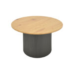 Dovel coffee table mdf in sonoma-black shade D70x45cm - Image 3