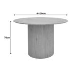 Karulo table mdf in sonoma shade Φ120x76cm - Image 5