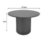 Karulo table mdf in black shade Φ120x76cm - Image 4