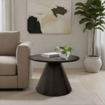 Donda coffee table mdf-metal in black shade D60x45cm