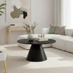 Donda coffee table mdf-metal in black shade D80x40cm