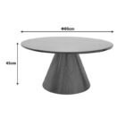 Donda coffee table mdf-metal in black shade D80x40cm - Image 4