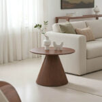 Donda coffee table mdf-metal in walnut shade D60x45cm