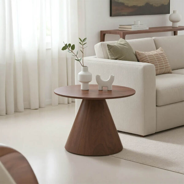 Donda coffee table mdf-metal in walnut shade D60x45cm