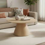 Donda coffee table mdf-metal in sonoma shade D80x40cm