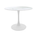 Balou table mdf in white with marble look D80x73cm