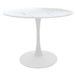 Balou table mdf in white with marble look D120x73cm