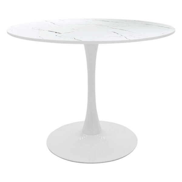 Balou table mdf in white with marble look D120x73cm