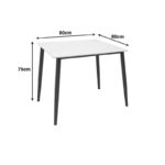 Gustas table white marble sintered stone-black metal 80x80x76cm - Image 5