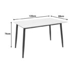 Gustas table white marble sintered stone-black metal 120x80x76cm - Слика 6