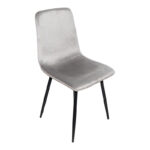 Grato chair grey fabric-black metal leg 45.5x53.5x88.5cm