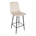 Grato bar-stool beige fabric-black metal leg 43.5x55x114cm