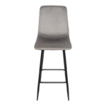 Grato bar-stool grey fabric-black metal leg 43.5x55x114cm - Image 2