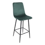 Grato bar-stool cypress green fabric-black metal leg 43.5x55x114cm