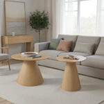 Donda mdf-metal coffee table set of 2 sonoma