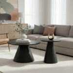 Donda mdf-metal coffee table set of 2 black
